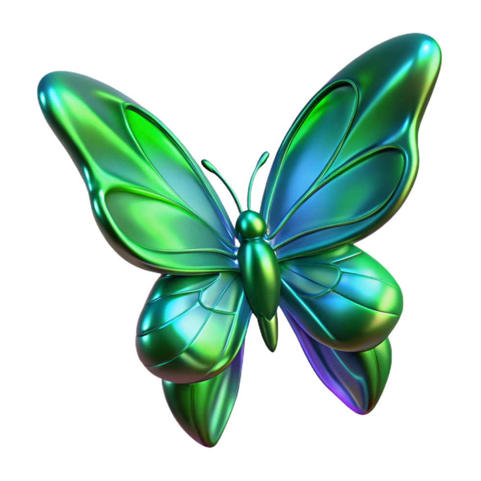 stunning modern Iridescent Butterfly A Digital Render of a Colorful Insect high quality png