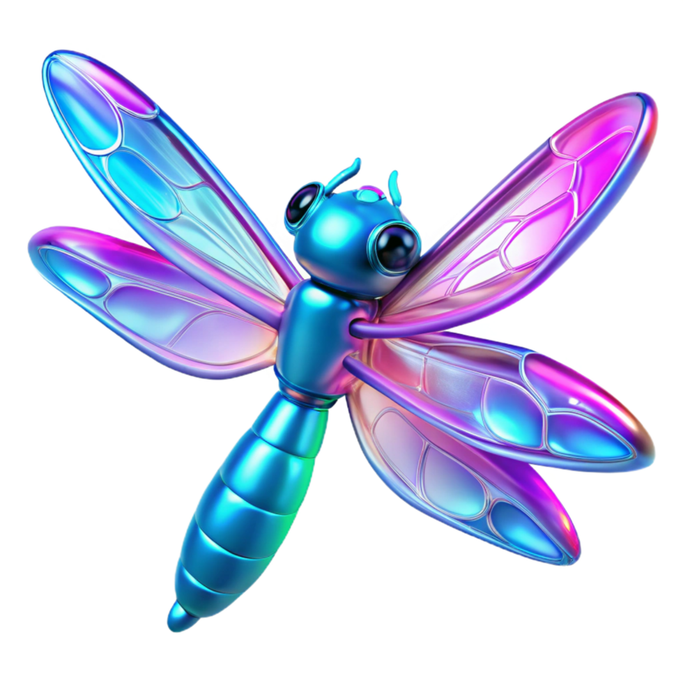 beautiful rustic Iridescent Dragonfly Digital Render of a Colorful Insect exclusive png