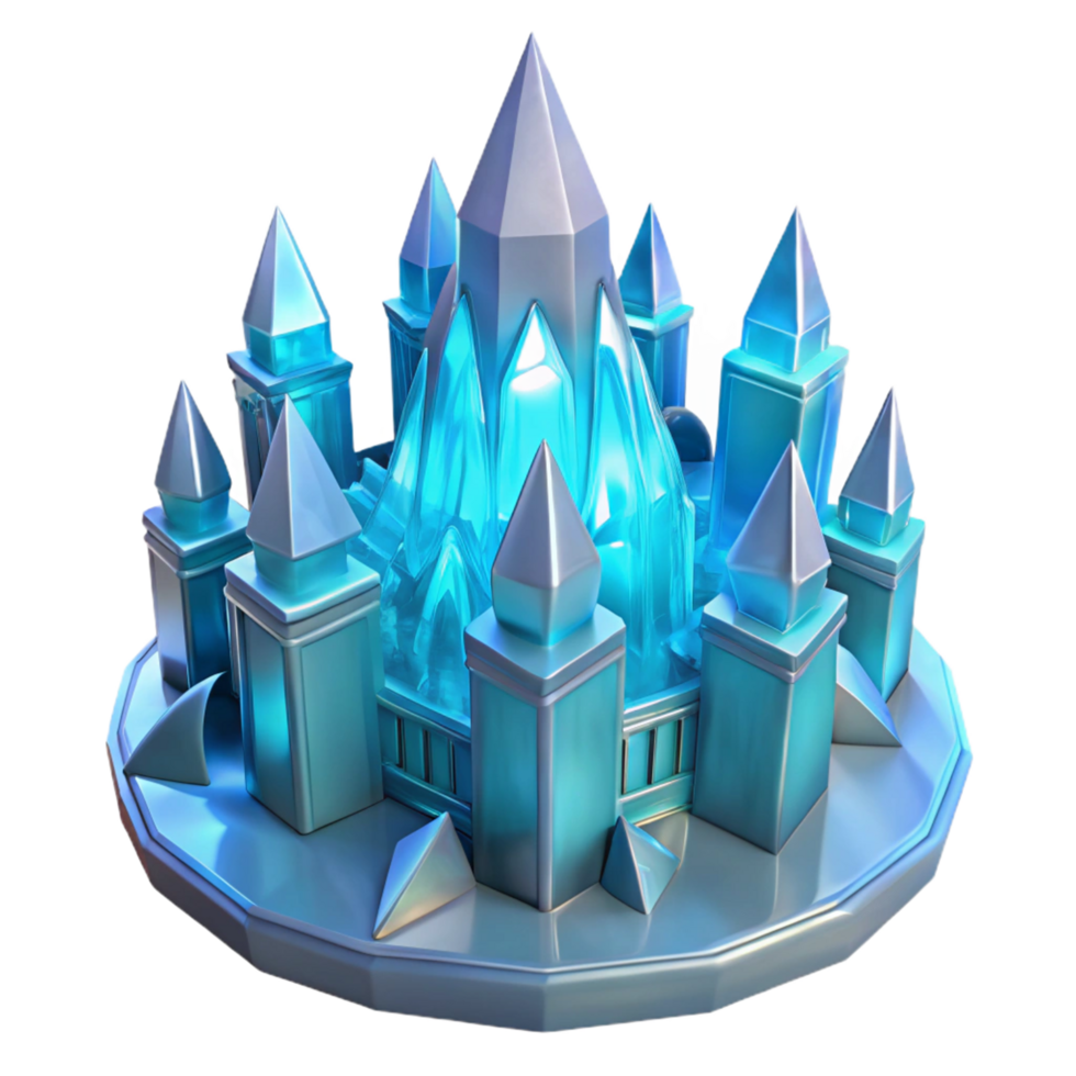 magnificent rustic Enchanted Ice Castle A Digital Render of a Fantasy Fortress premium png