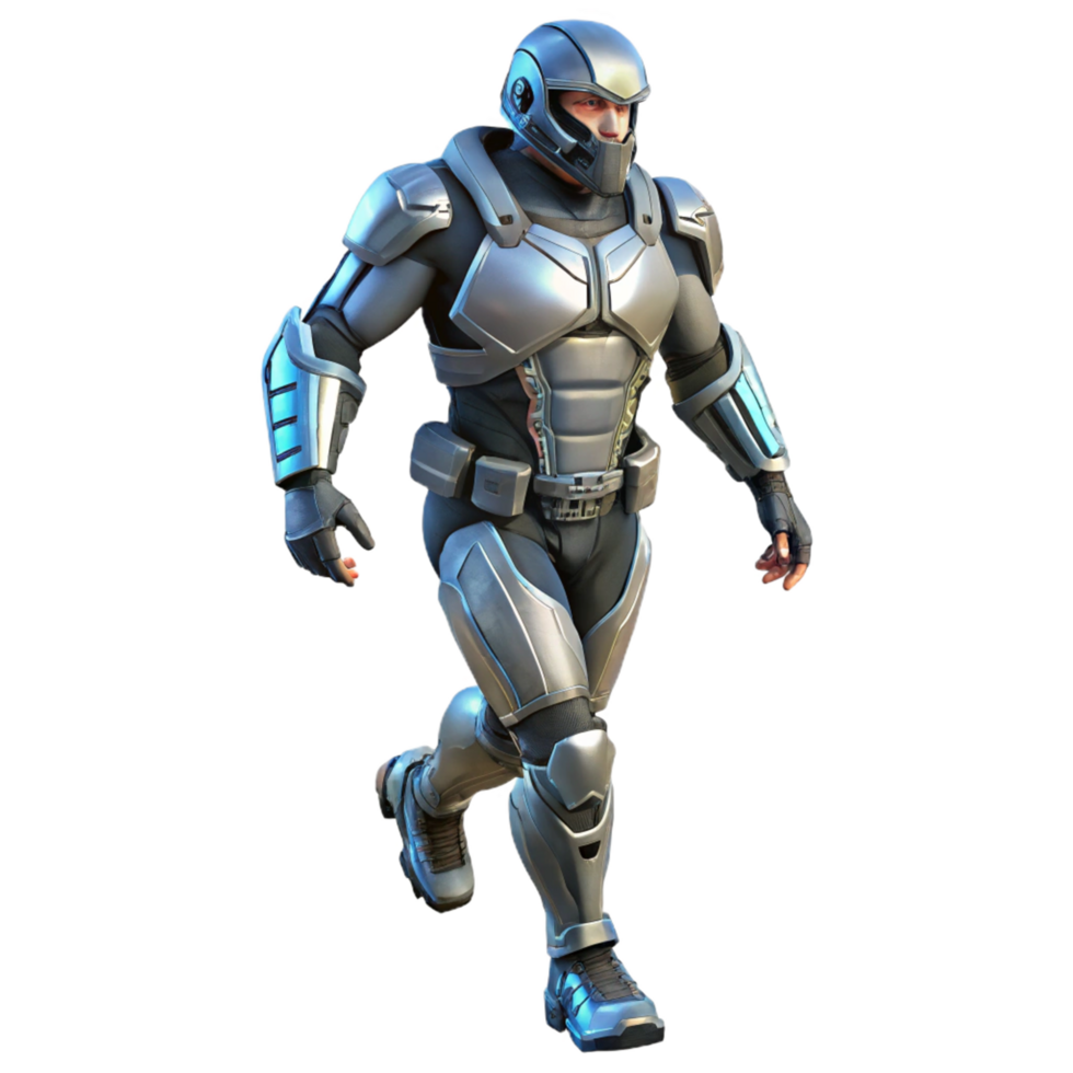 beautiful contemporary Futuristic Armored Combatant Advanced Exoskeleton Design exclusive png