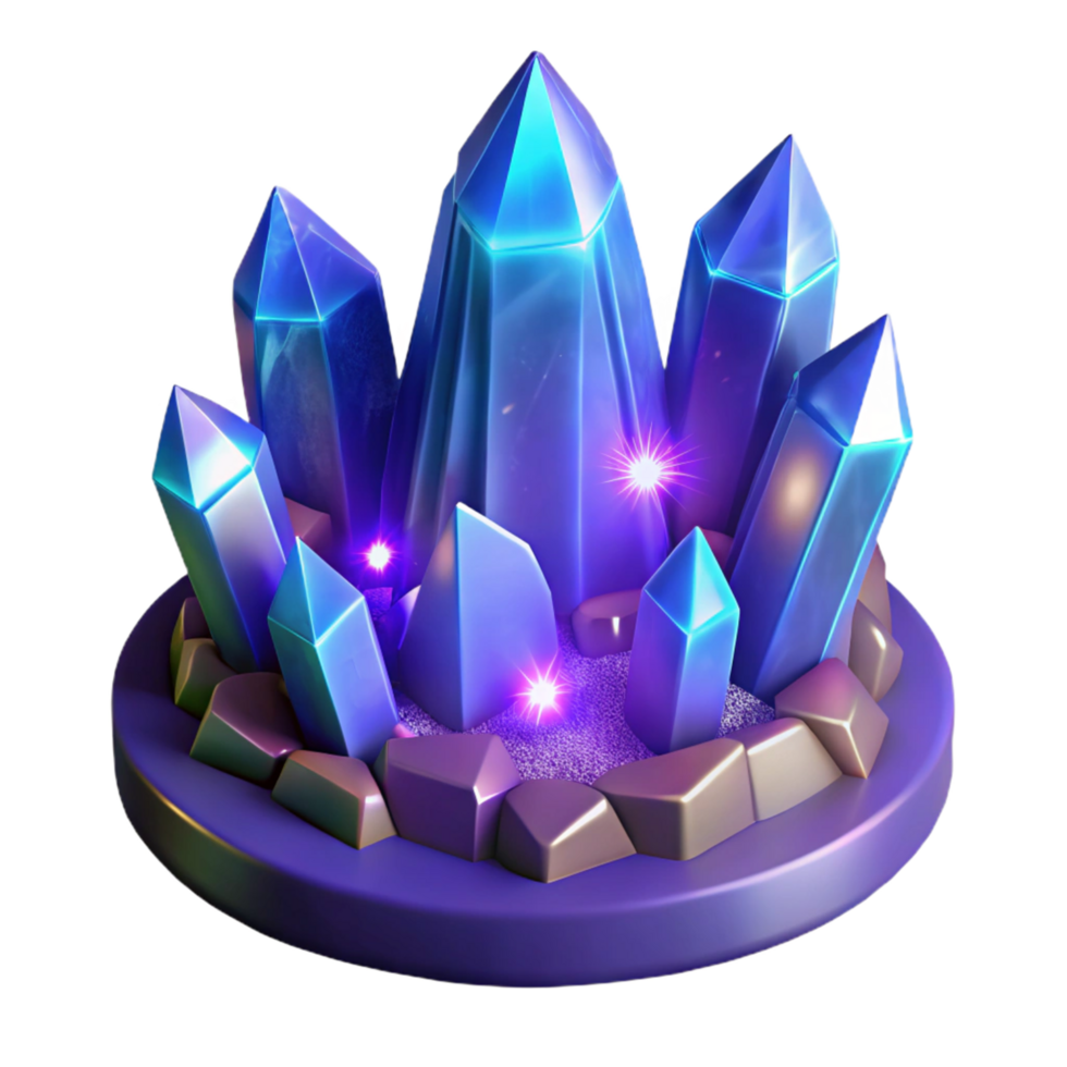 elegant modern Luminous Crystal Cluster A Digital Render of Sparkling Gems high quality png