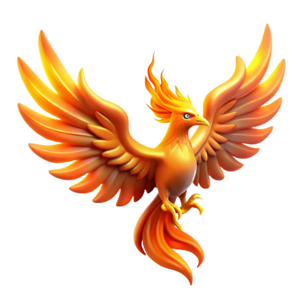 magnificent modern Majestic Firebird Mythical Creature with Fiery Wings and Tail professional png