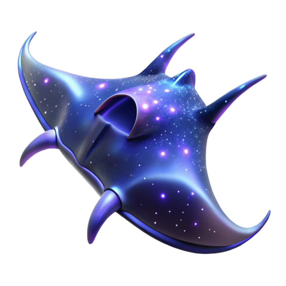 beautiful rustic Cosmic Ray A Digital Render of a Bio luminescent Aquatic Creature professional png