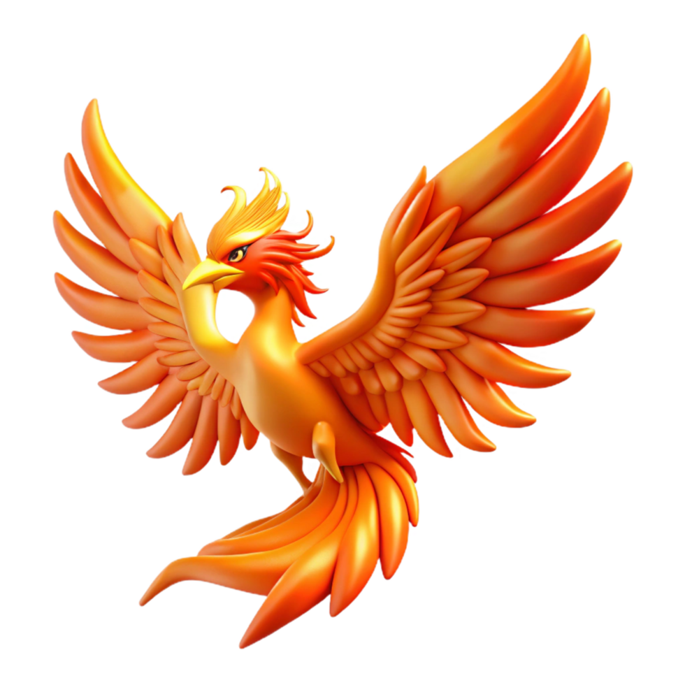 wonderful rustic Majestic Firebird A Digital Render of a Mythical Creature 4K png