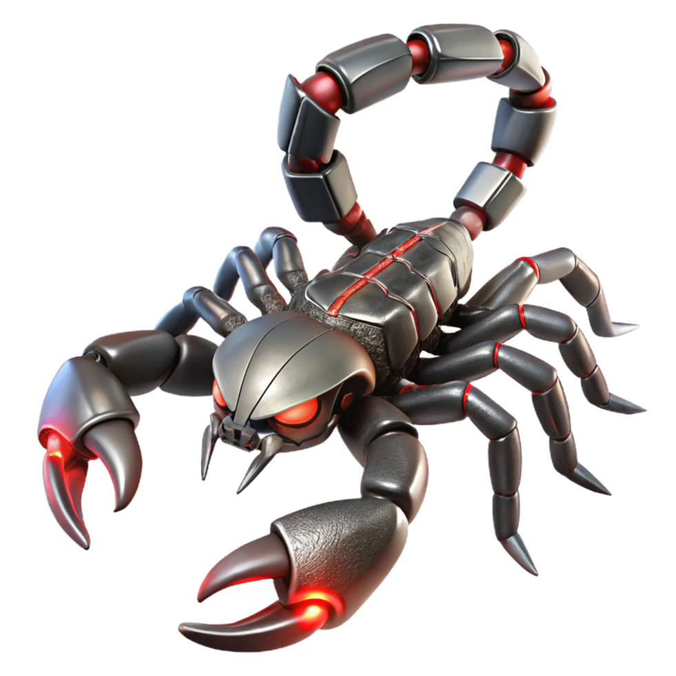 serene rustic Robotic Scorpion Digital Render of a Mechanical Arachnid detailed png