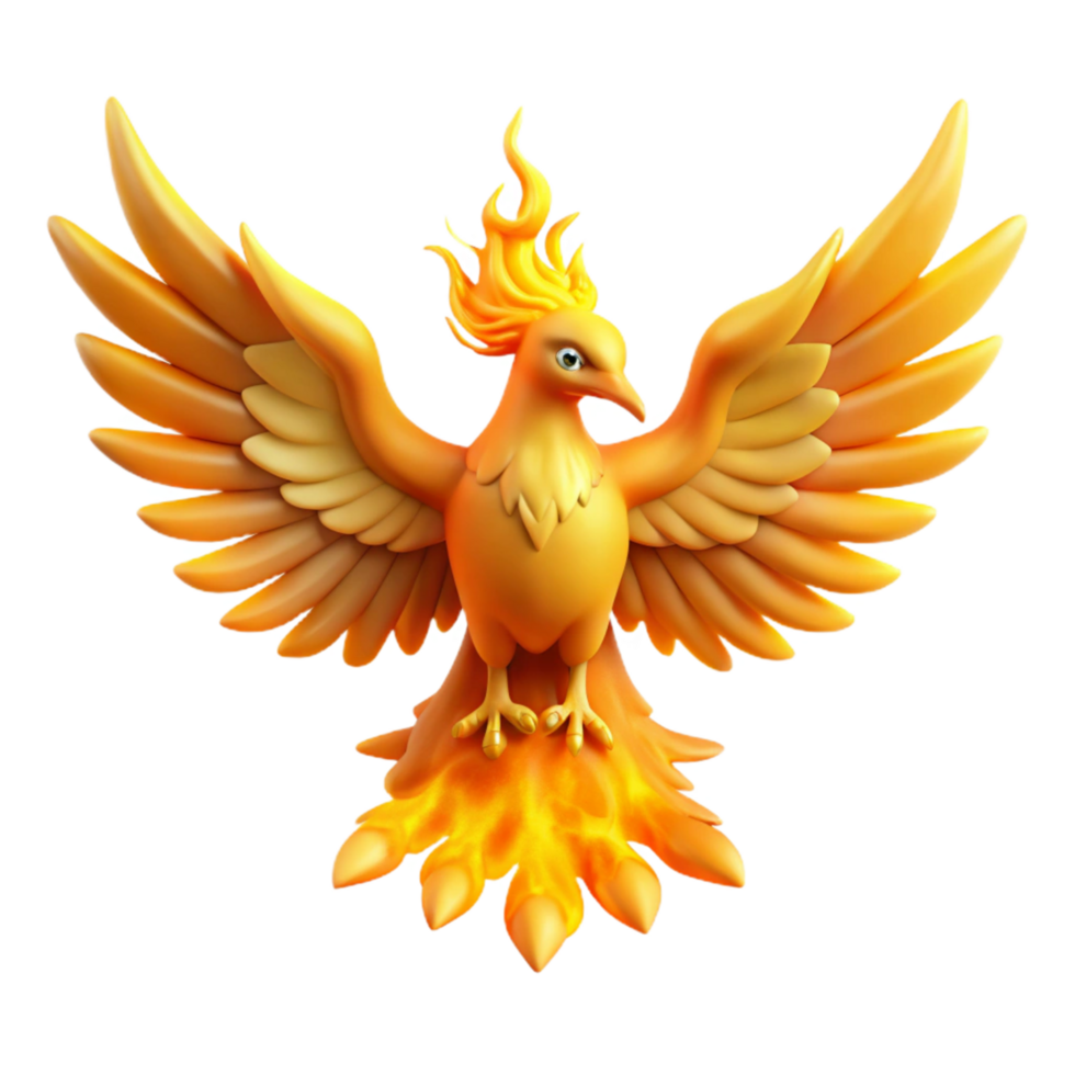 extraordinary abstract Majestic Firebird Mythical Creature with Fiery Wings and Tail genuine png