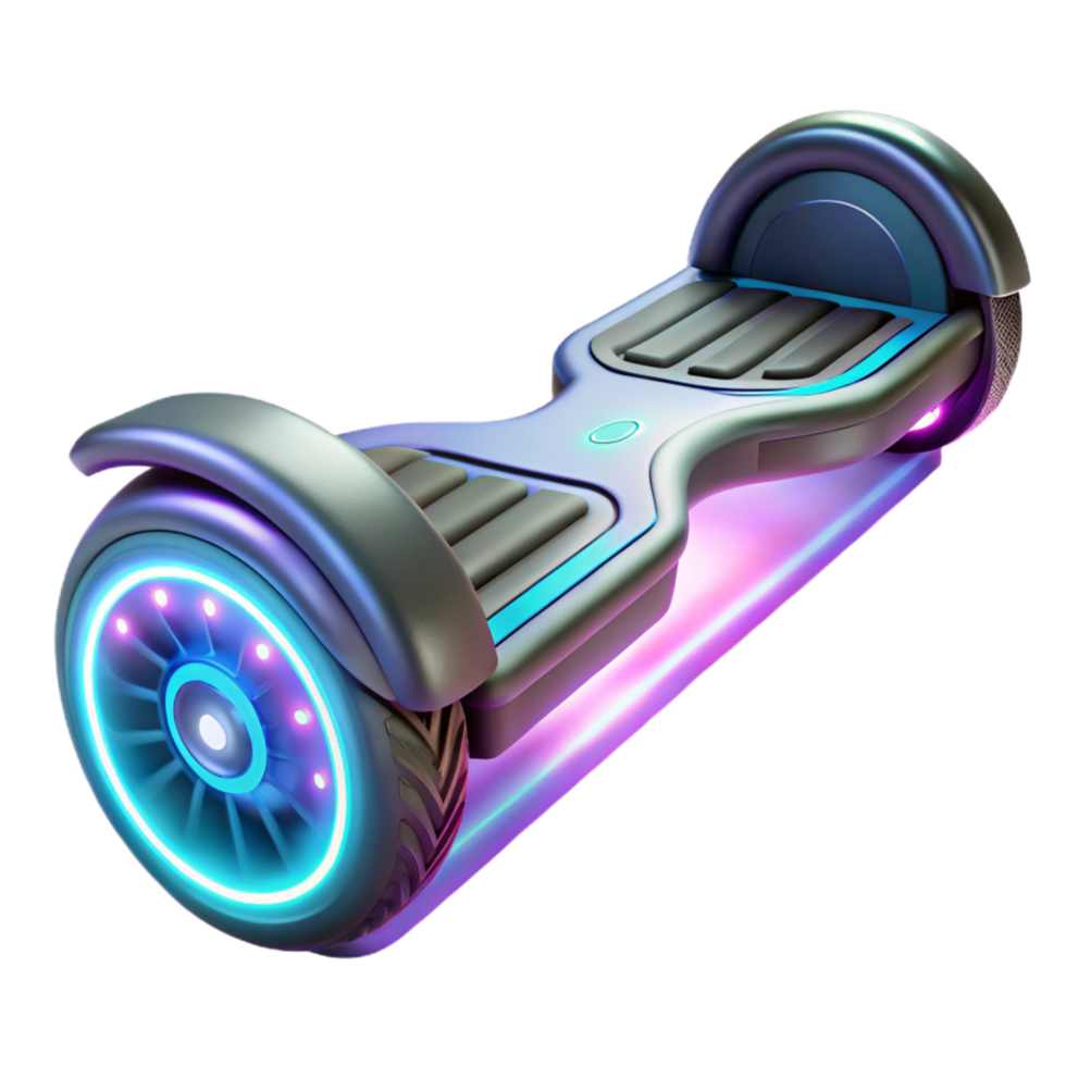 dramatic rustic Futuristic Self Balancing Scooter with LED Lights professional png