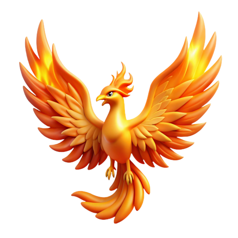wonderful modern Fiery Phoenix A Digital Render of a Mythical Bird authentic png