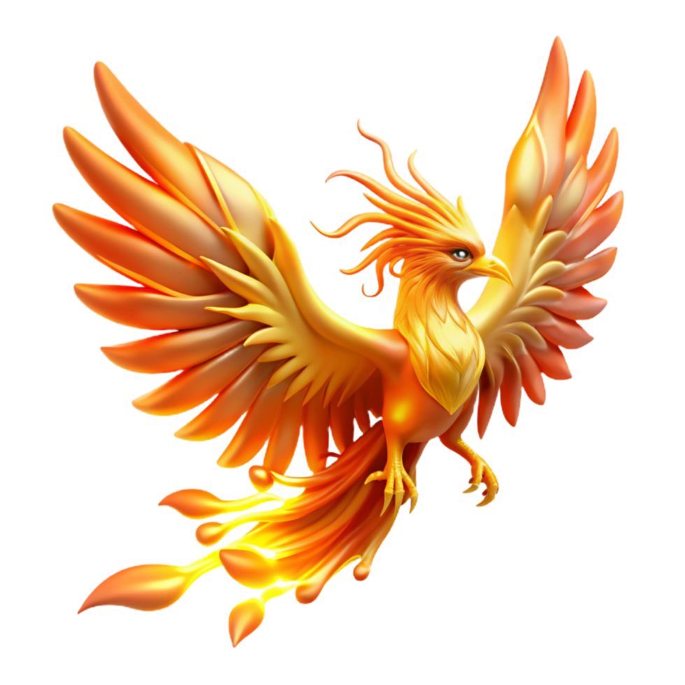 magnificent rustic Fiery Phoenix Mythical Bird of Rebirth and Flame authentic png