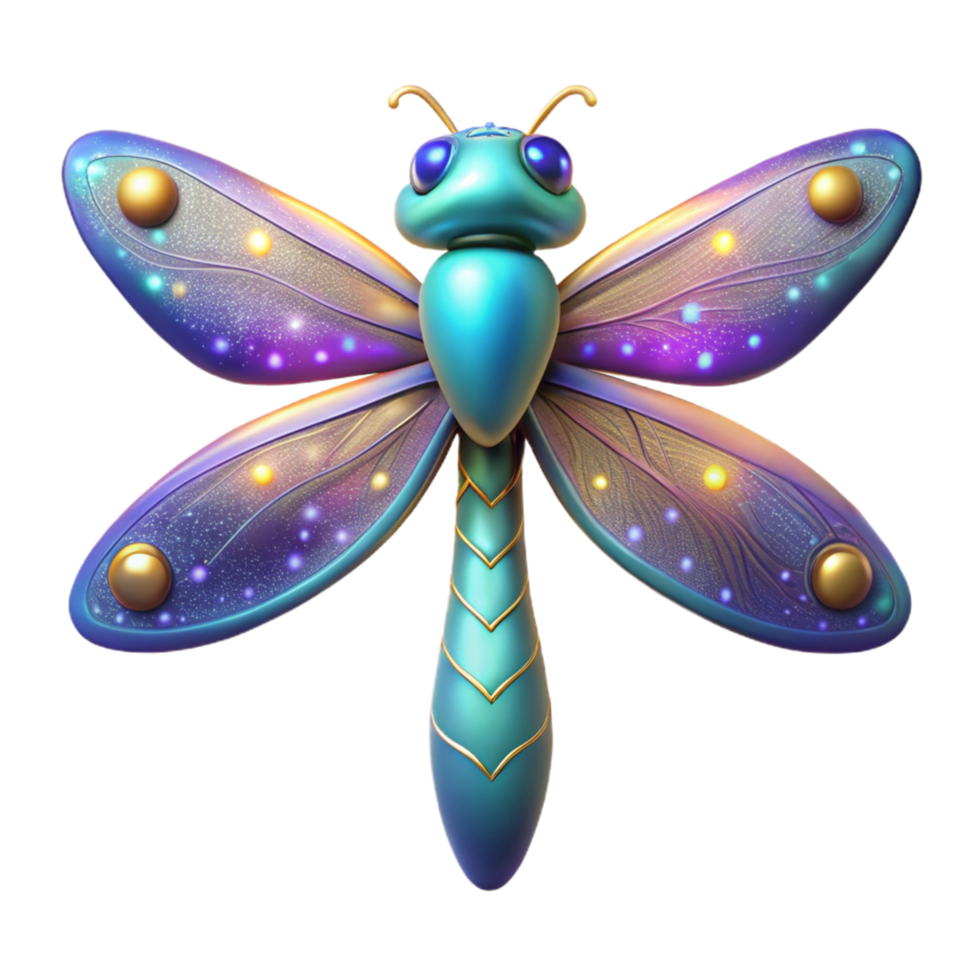 wonderful rustic Luminous Dragonfly A Fantasy Insect with Sparkling Wings high quality png