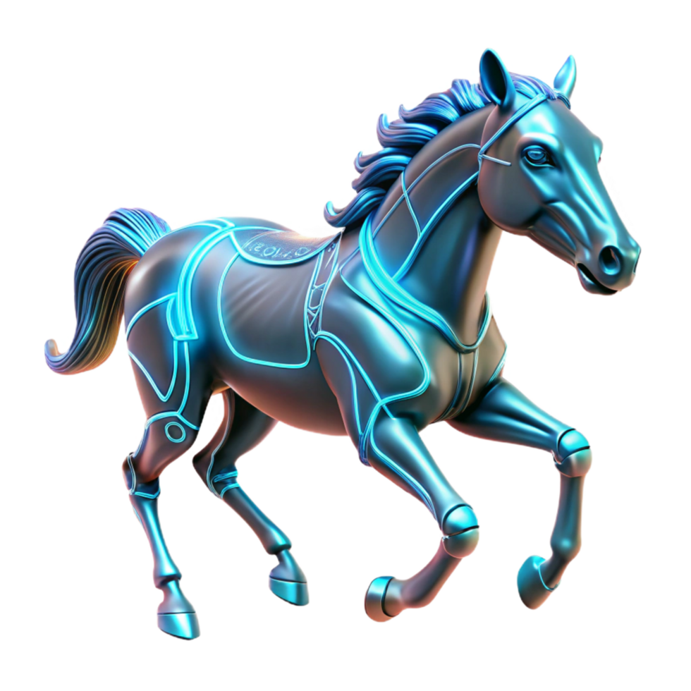 dramatic creative Cybernetic Horse Futuristic Equine Design professional png