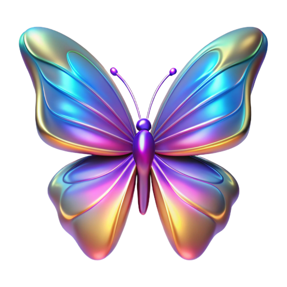 dramatic creative Iridescent Butterfly A Digital Render of a Colorful Insect high resolution png