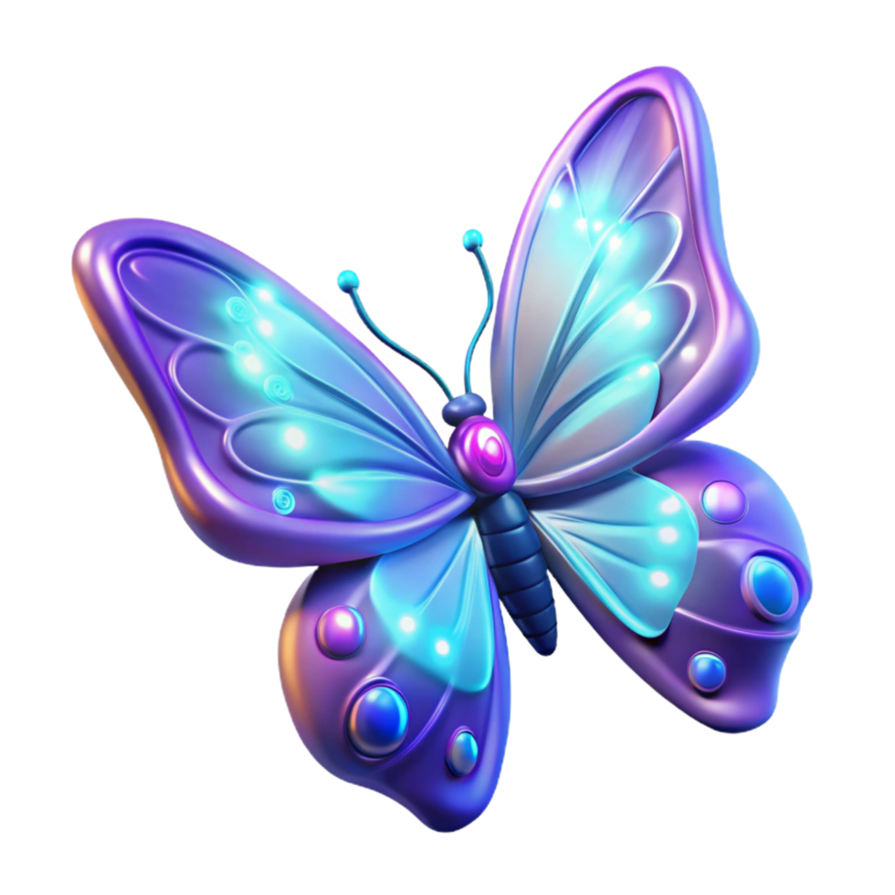 wonderful abstract Luminous Butterfly Digital Render of a Glowing Insect premium png