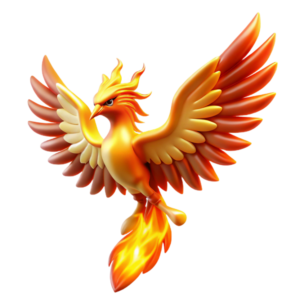 elegant minimalist Majestic Phoenix A Digital Render of a Mythical Firebird original png