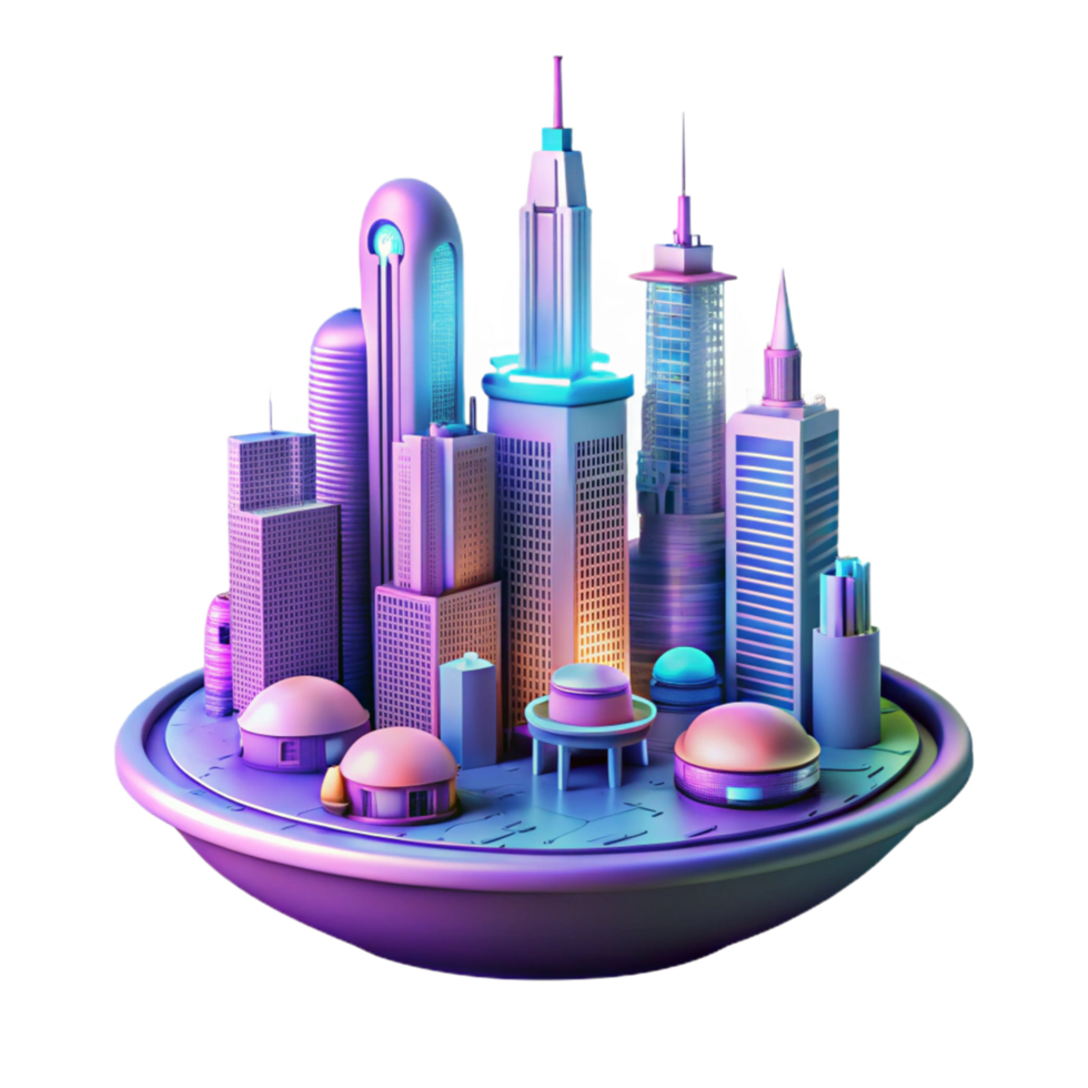 extraordinary rustic Futuristic Cityscape A Digital Model of a Modern Metropolis detailed png