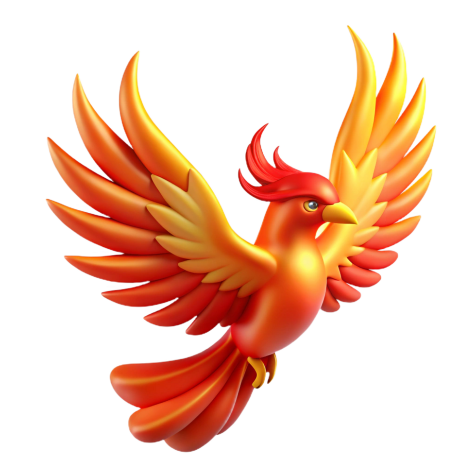 extraordinary artistic Fiery Bird in Flight A Digital Render of a Mythical Creature high resolution png