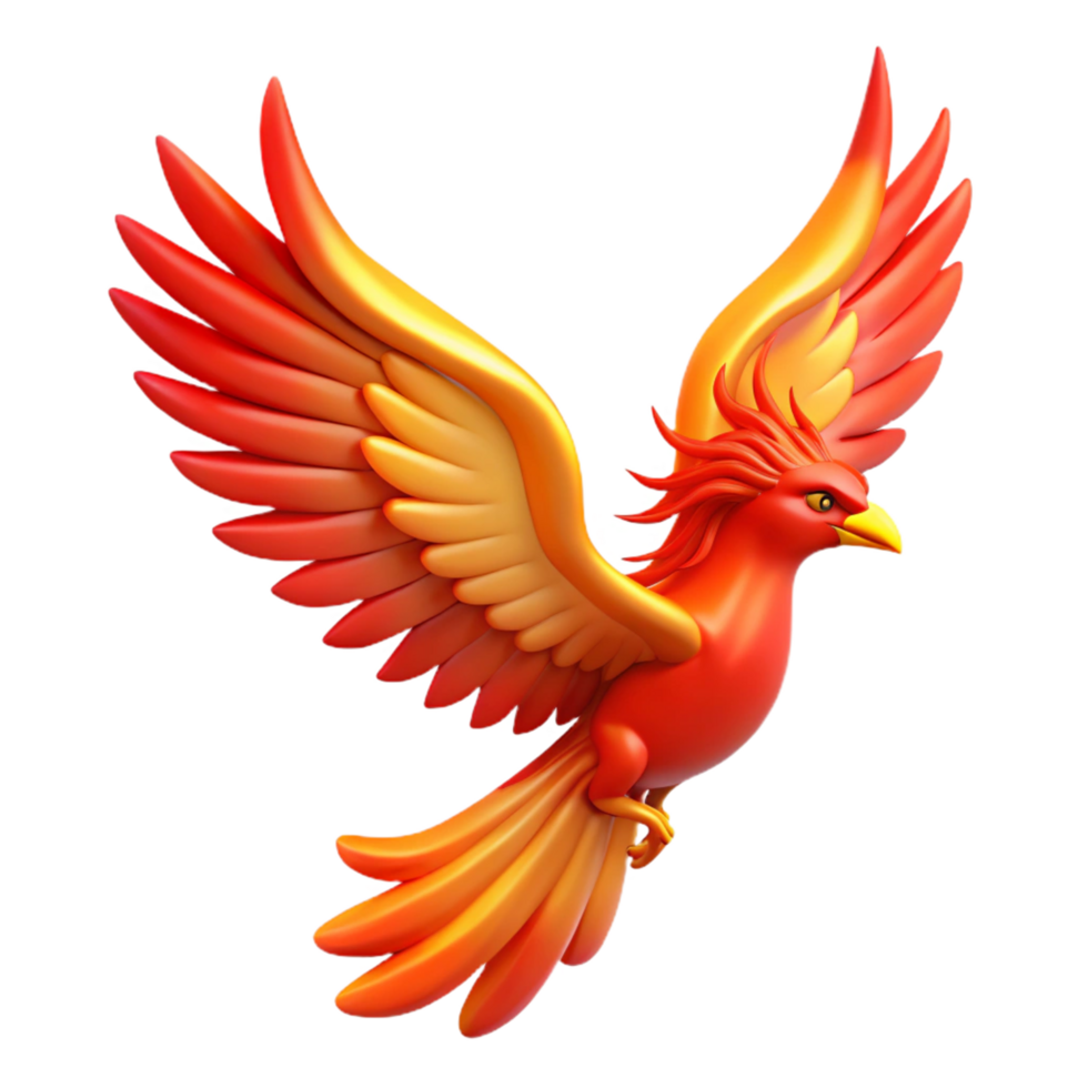 impressive vintage Fiery Bird in Flight A Digital Render of a Mythical Creature 4K png