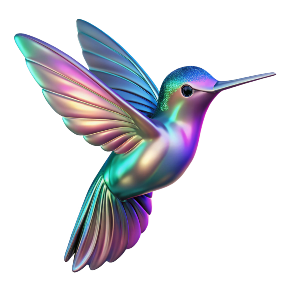 dramatic creative Iridescent Hummingbird A Digital Render of a Colorful Bird authentic png