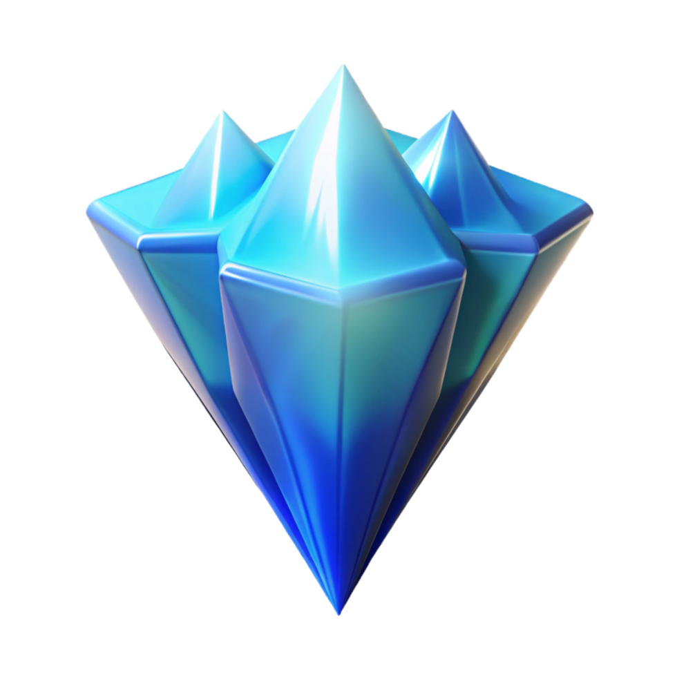 wonderful vintage Luminous Blue Gem Digital Render of a Sparkling Crystal high resolution png