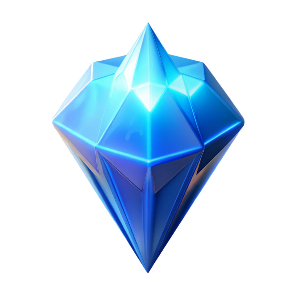 elegant artistic Luminous Blue Gem A Digital Render of a Sparkling Crystal genuine png