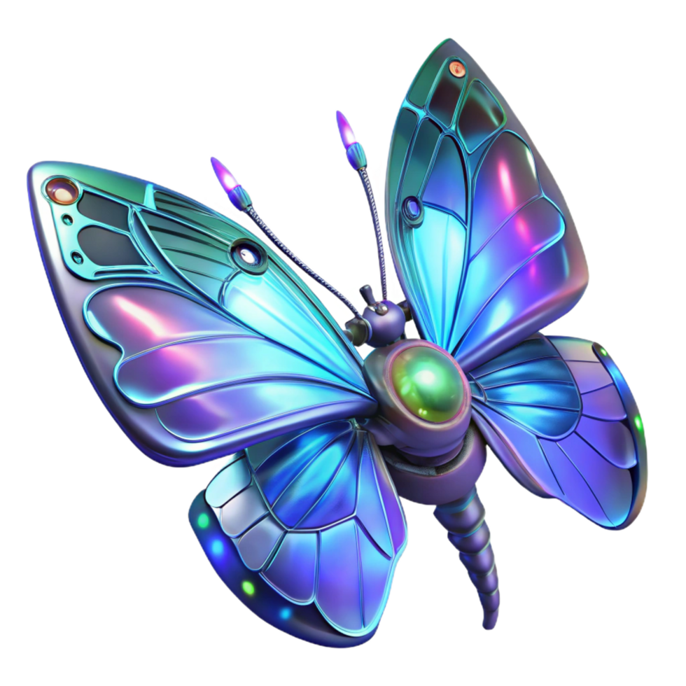 elegant traditional Cybernetic Butterfly A Futuristic Insect Design 4K png