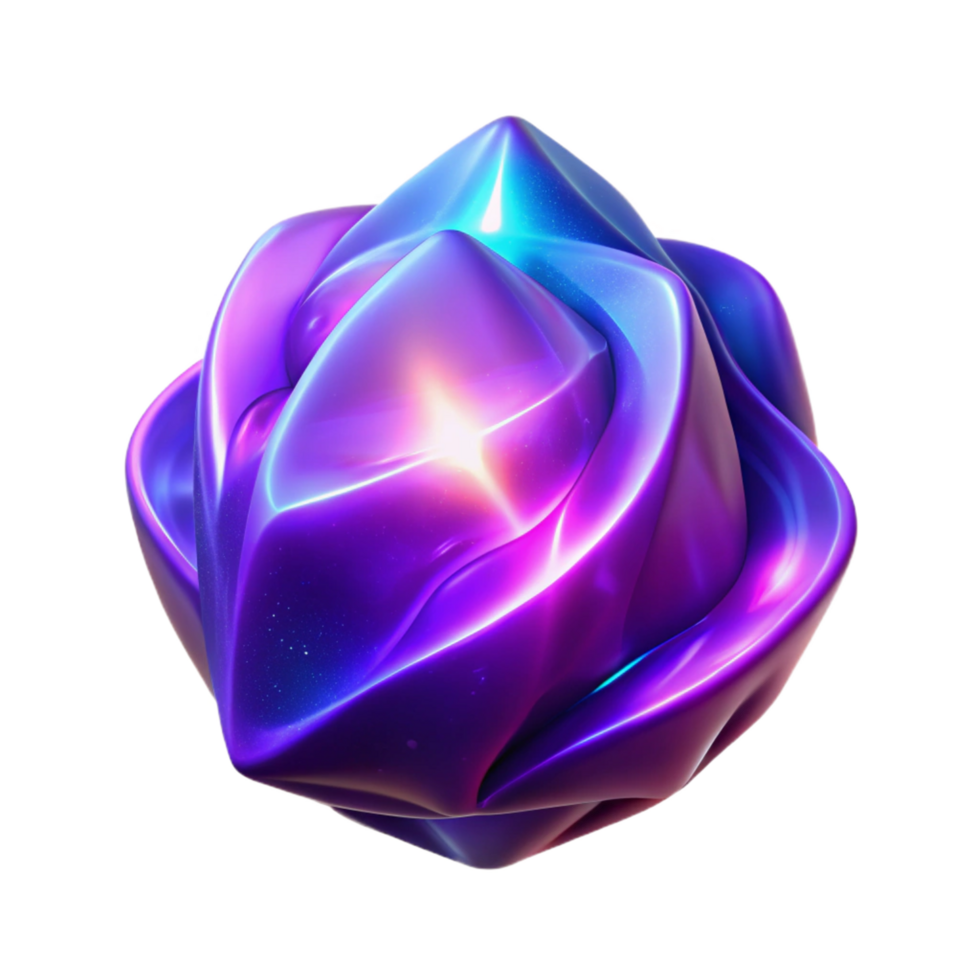 dramatic abstract Abstract Digital Render Glowing Purple and Blue Fluid Form high resolution png