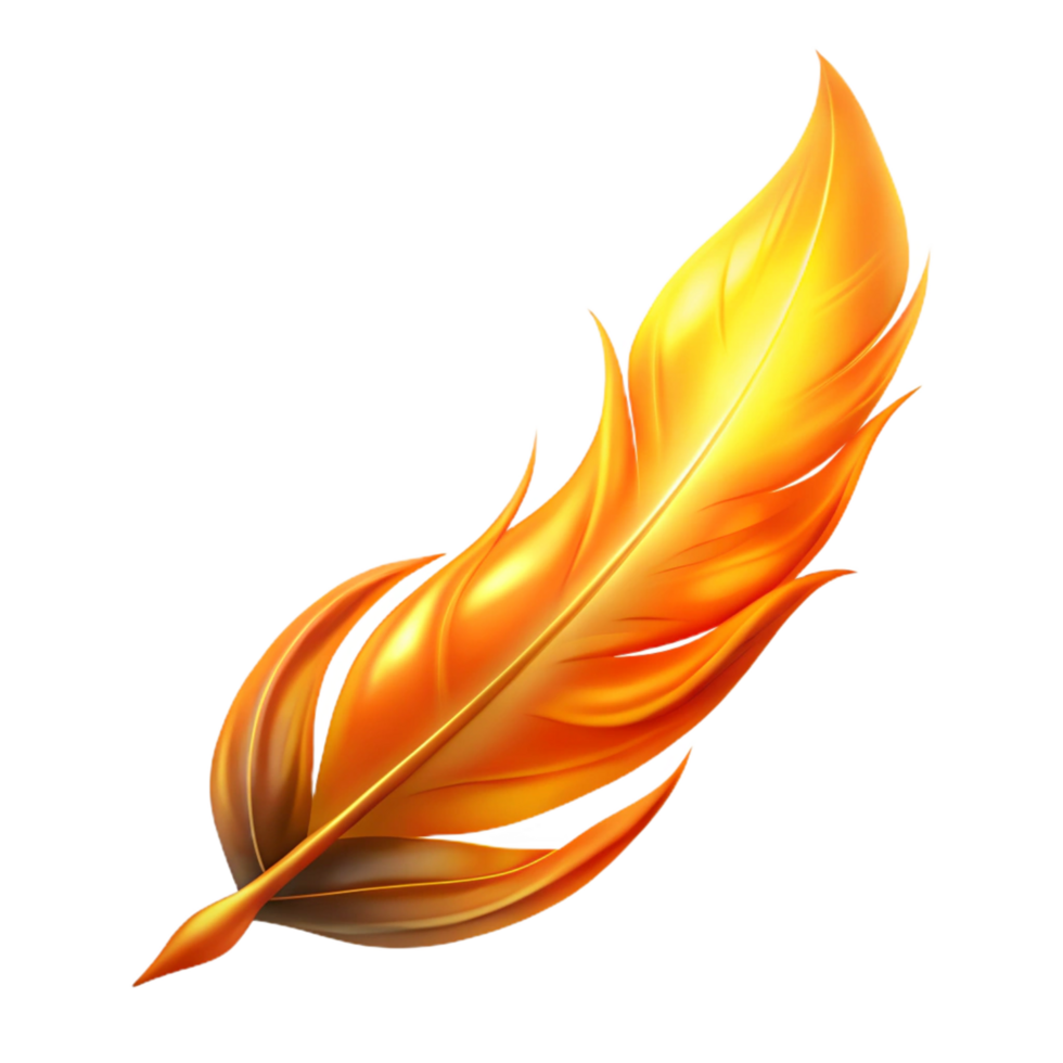 dramatic abstract Fiery Quill A Golden Feather Illustration high resolution png
