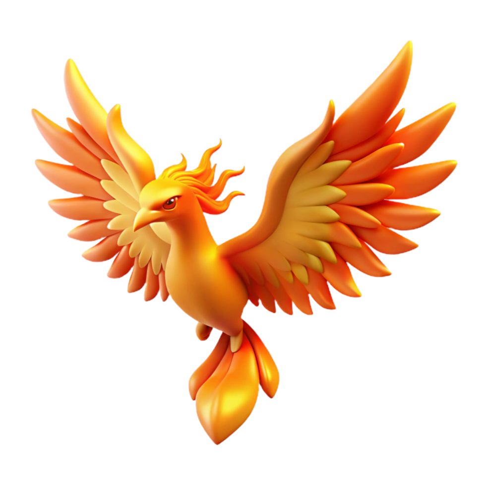 serene traditional Majestic Firebird A Digital Render of a Mythical Creature professional png