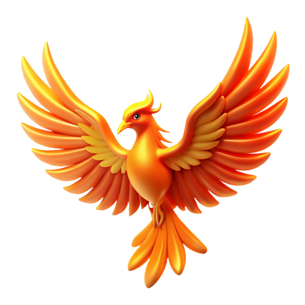 dramatic traditional Majestic Phoenix A Digital Render of a Mythical Firebird detailed png