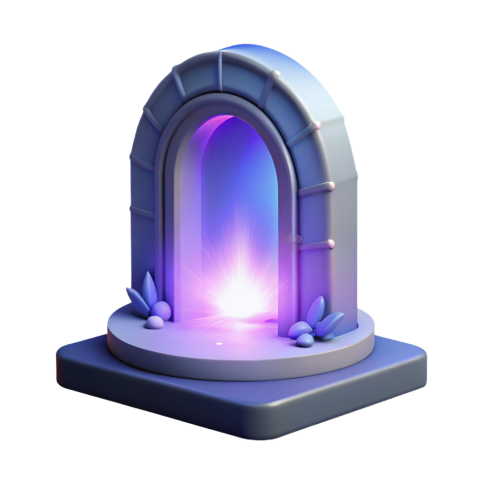 stunning traditional Luminous Archway Digital Render of a Magical Portal 4K png