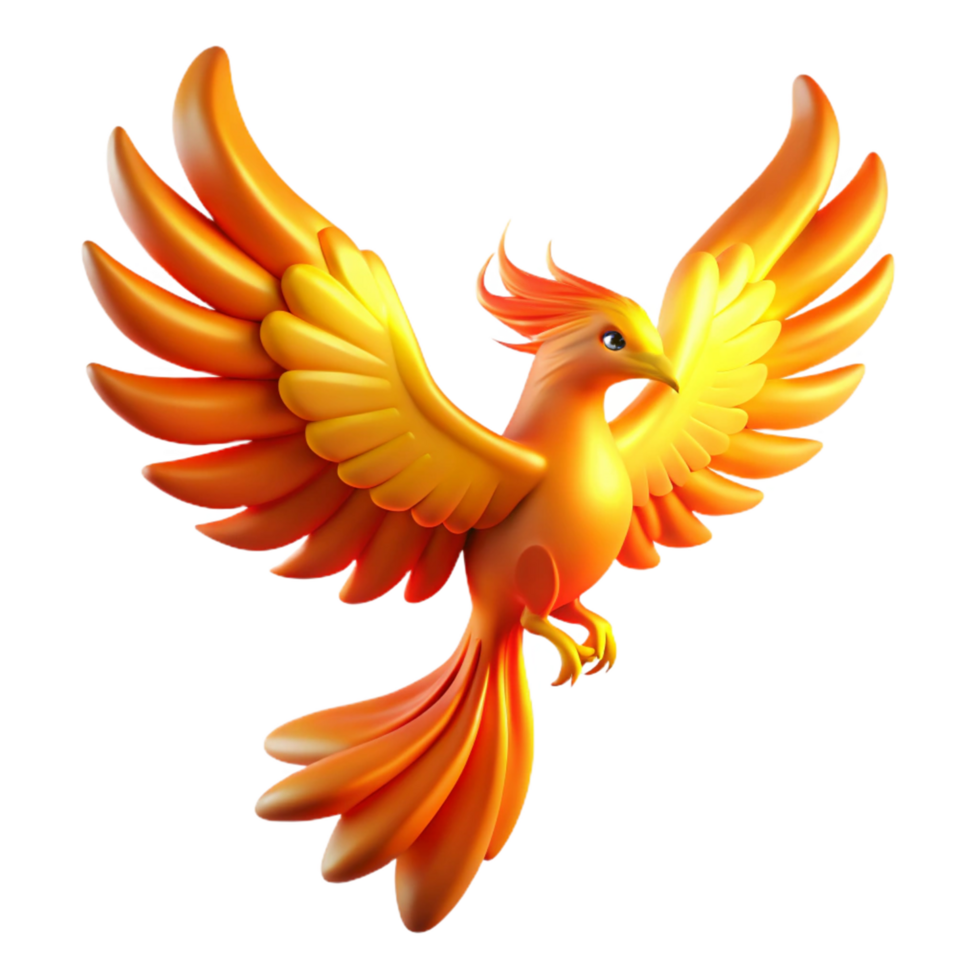 magnificent classic Majestic Firebird A Digital Render of a Mythical Creature 4K png