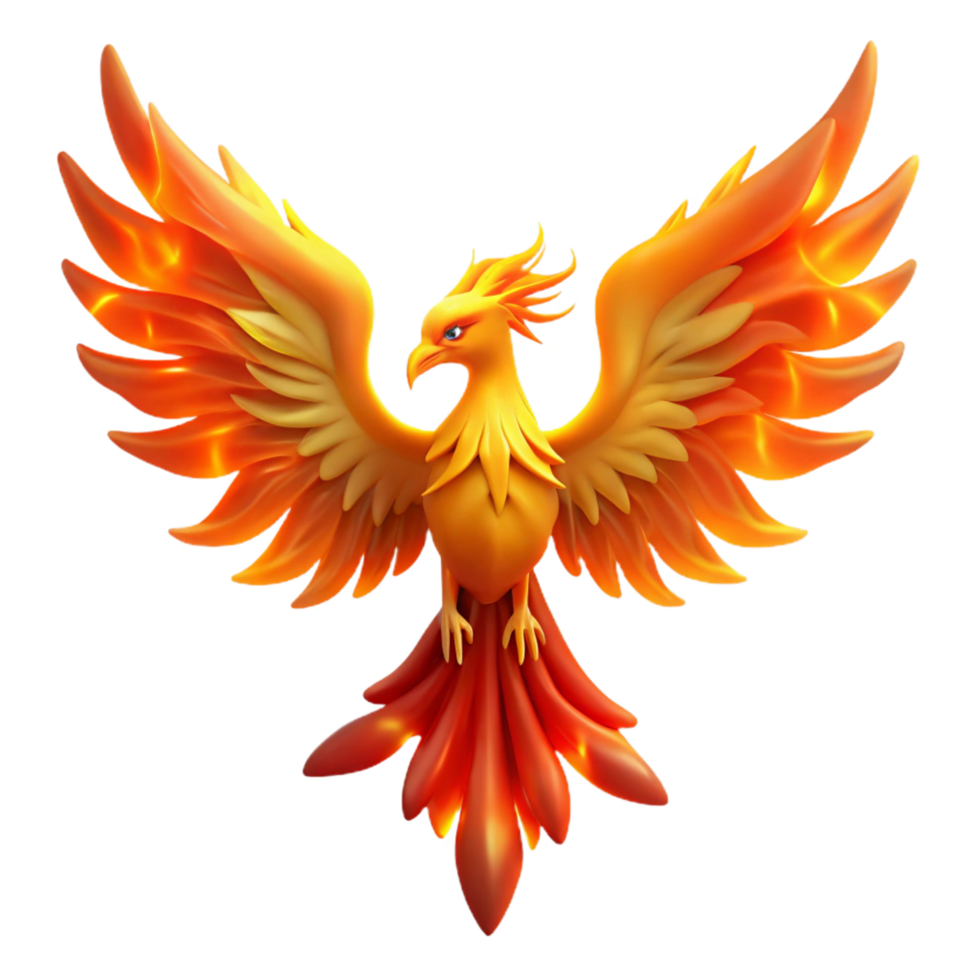 elegant artistic Majestic Firebird Digital Render of Mythical Creature 4K png