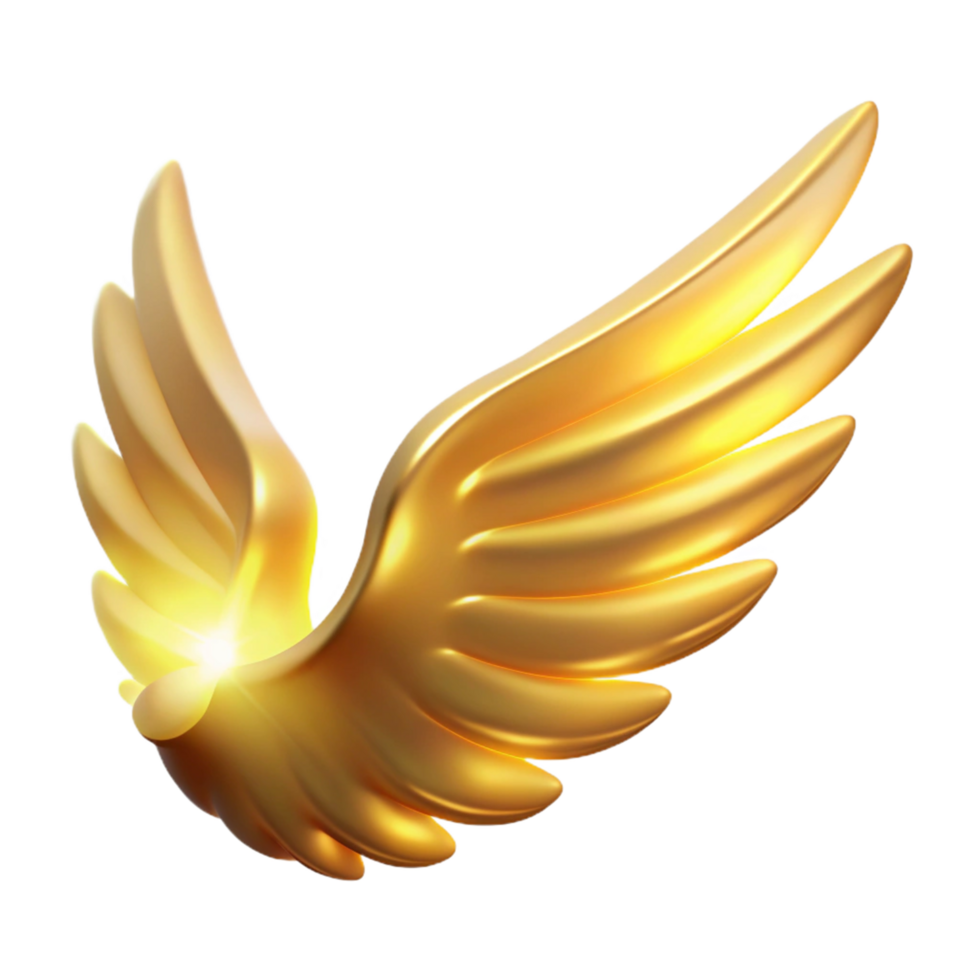 serene abstract Golden Wings A Symbol of Freedom and Flight professional png