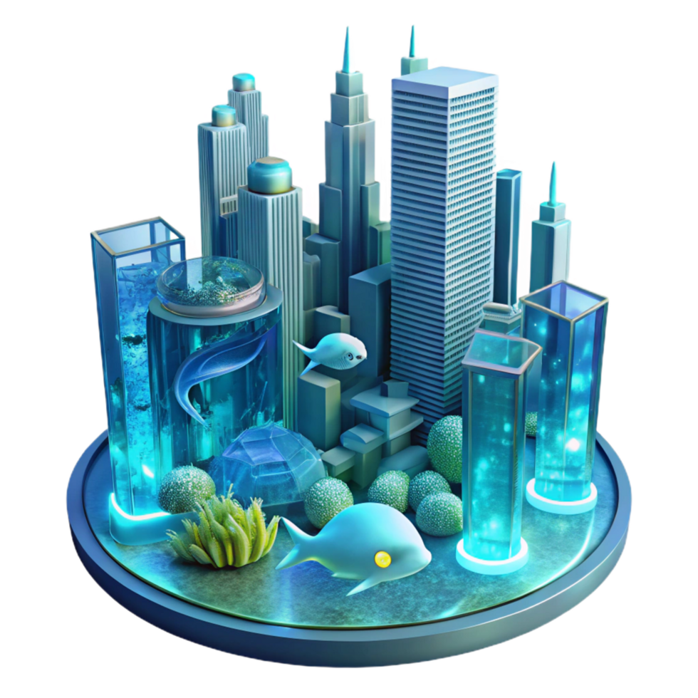 vibrant abstract Submerged Metropolis A Futuristic Underwater Cityscape authentic png