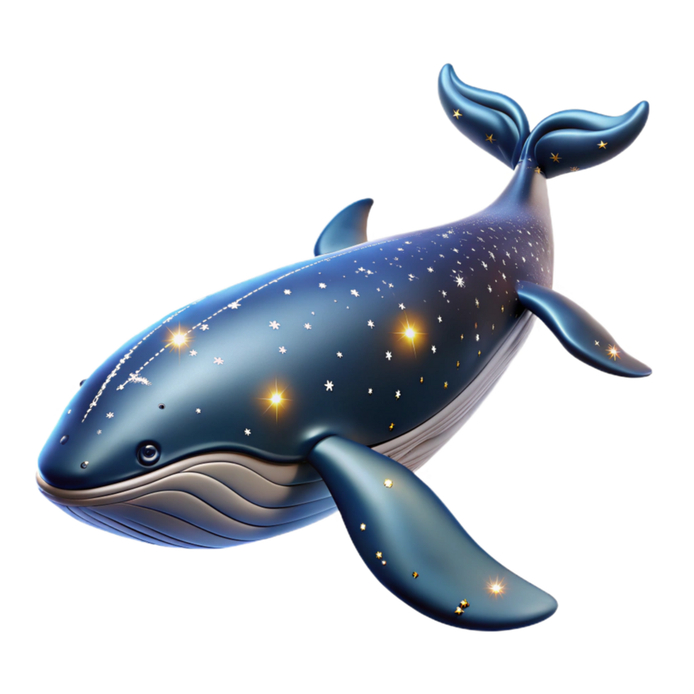 beautiful rustic Celestial Whale A Digital Render of a Starry Ocean Mammal 4K png