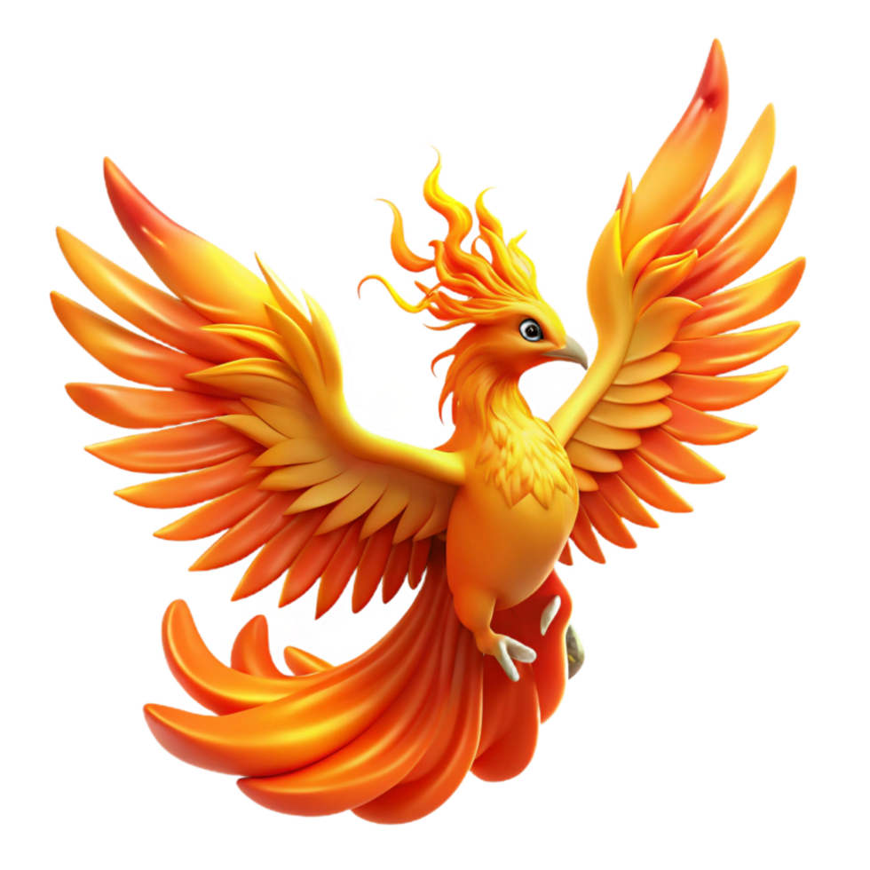 extraordinary abstract Fiery Phoenix A Digital Render of a Mythical Bird authentic png