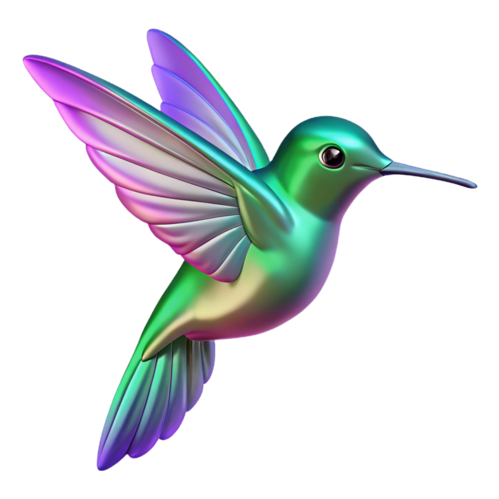 beautiful vintage Iridescent Hummingbird A Digital Render of a Colorful Bird in Flight professional png