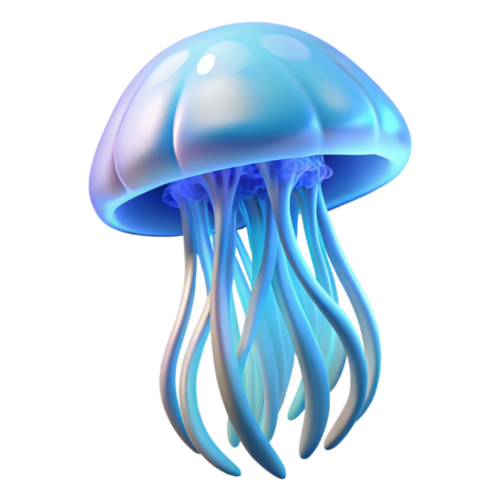 stunning contemporary Luminous Jellyfish Digital Render of Aquatic Life 4K png