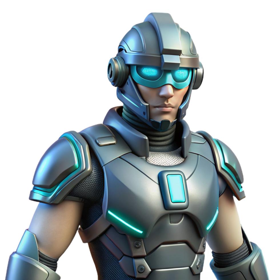 impressive modern Futuristic Soldier in Advanced Combat Armor high resolution png