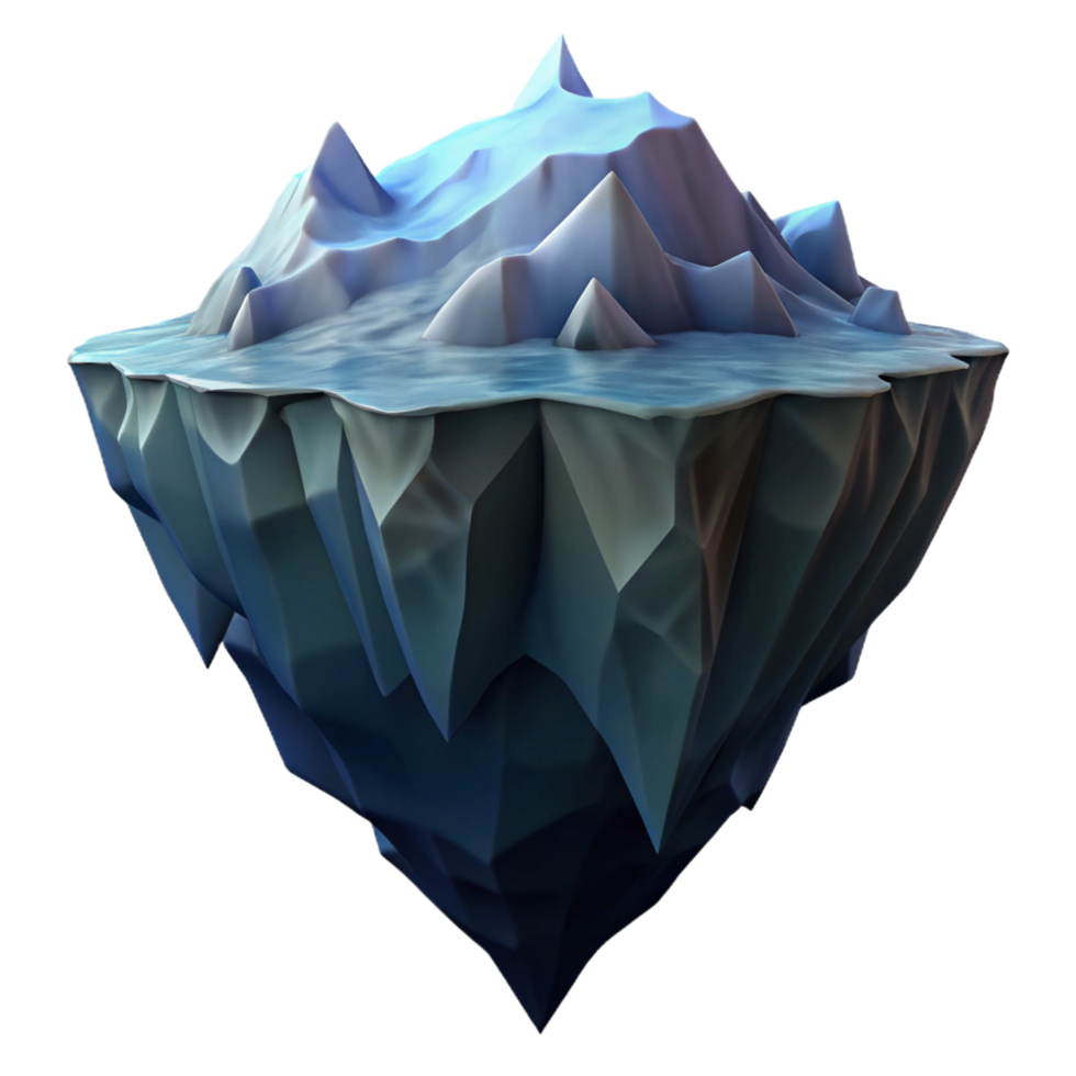impressive artistic Floating Ice Island Digital Render of Glacial Formation genuine png
