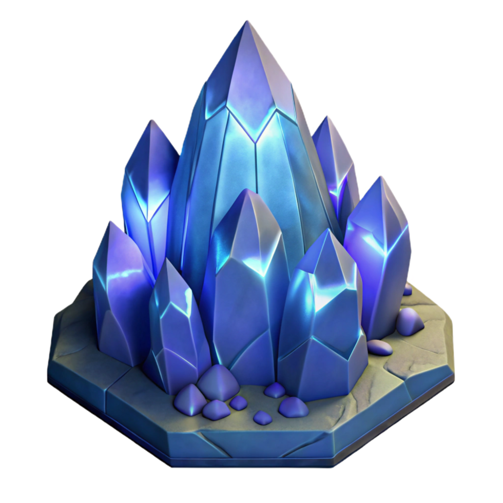 magnificent artistic Luminous Crystal Cluster A Digital Render of Glowing Gems original png