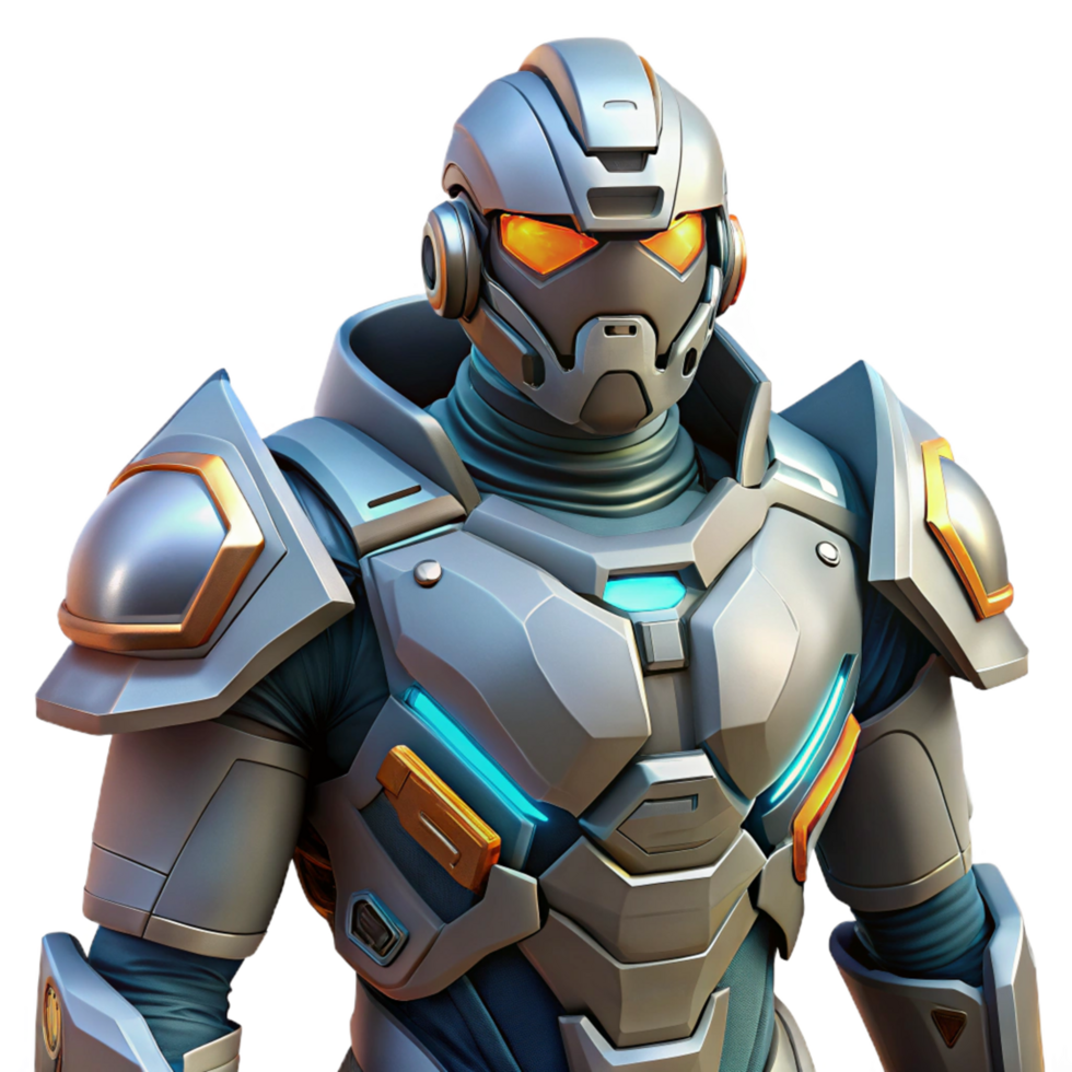 wonderful creative Futuristic Armored Combatant Advanced Exoskeleton Design 4K png