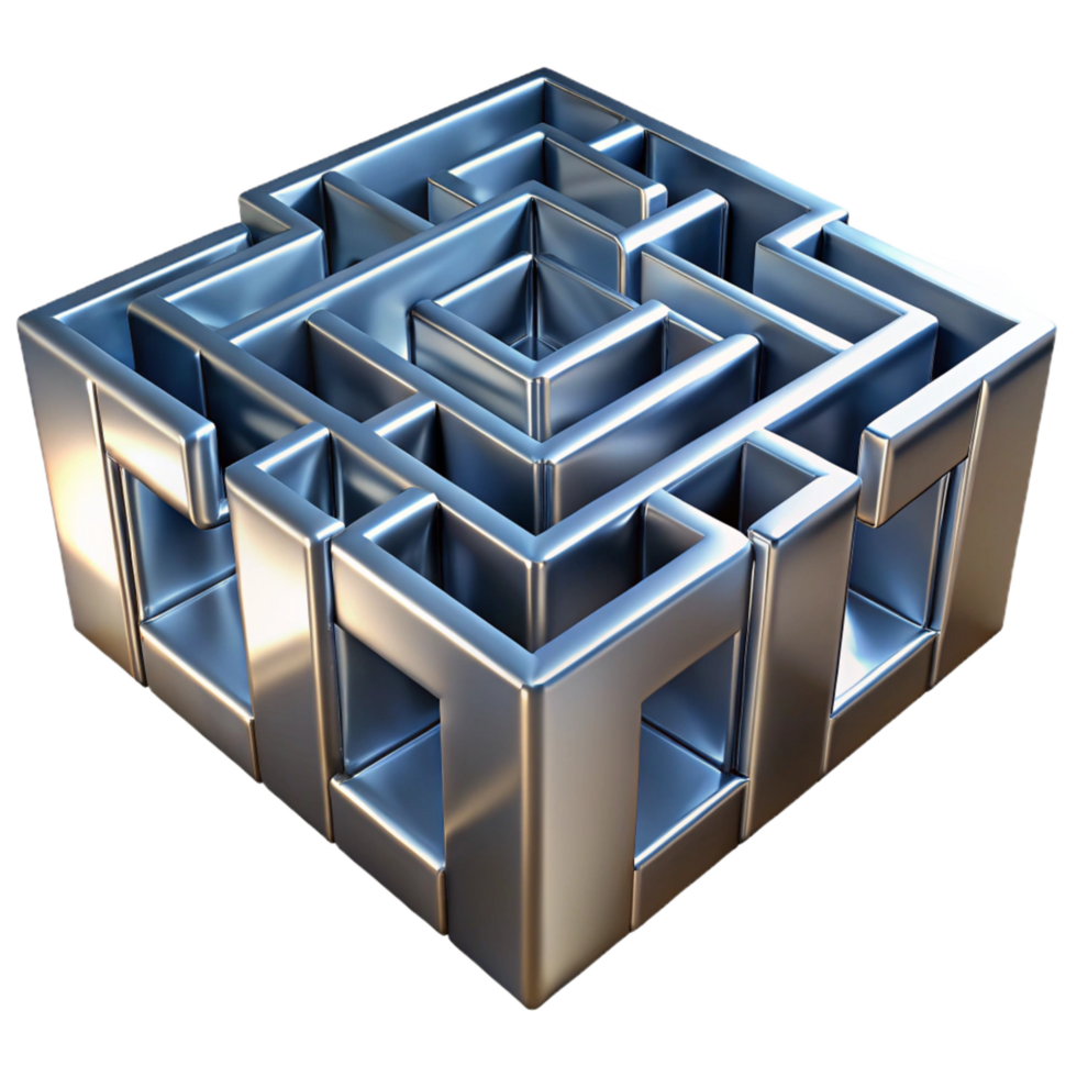 extraordinary classic Navigating the Complexities A Digital Metal Maze high quality png