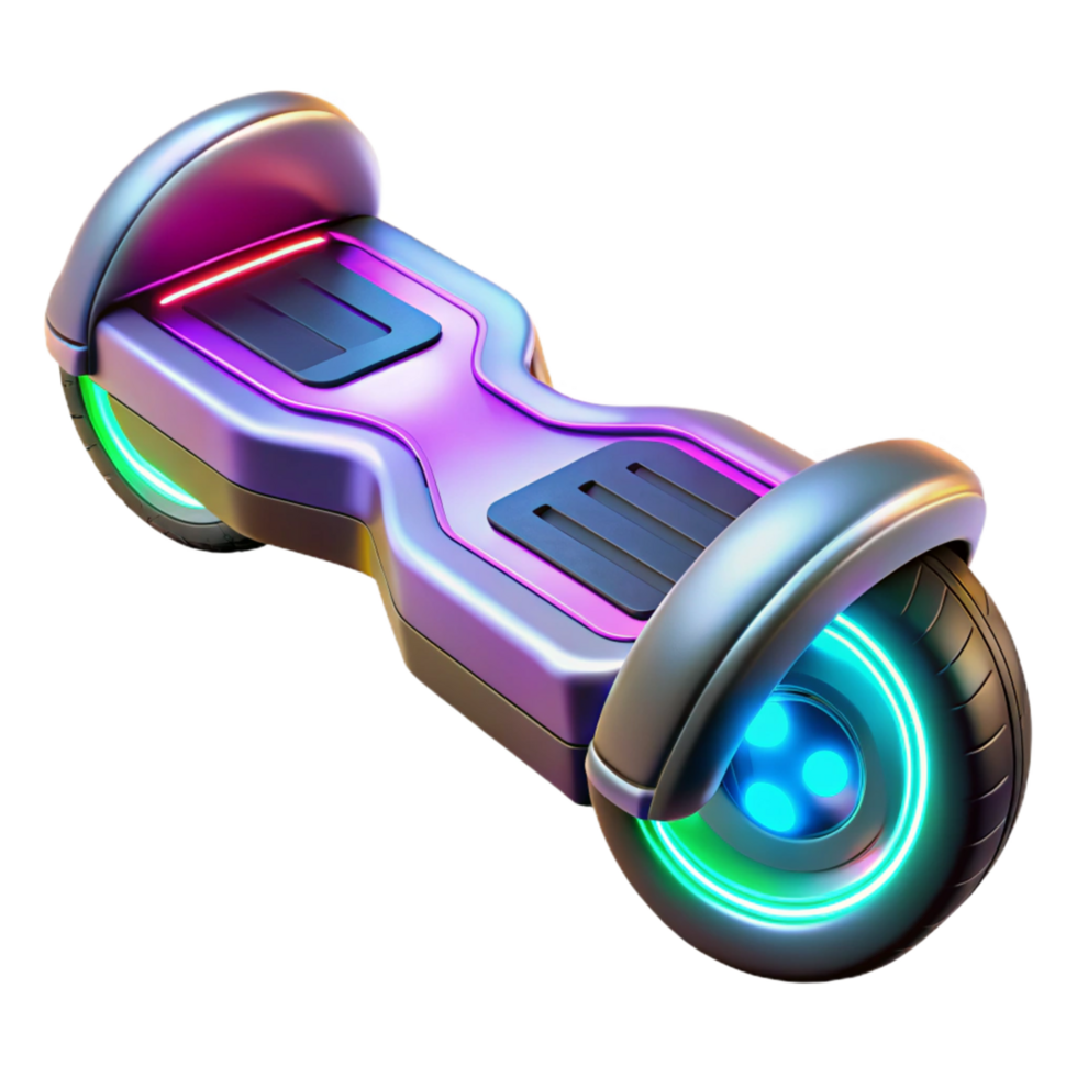 magnificent rustic Futuristic Self Balancing Scooter with LED Lights high quality png