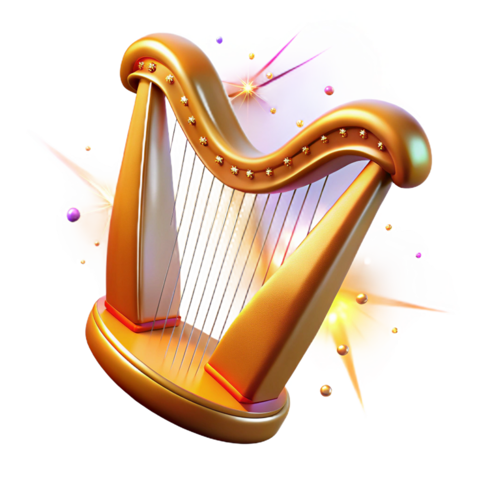 magnificent classic Golden Harp A Symphony of Light and Sound exclusive png