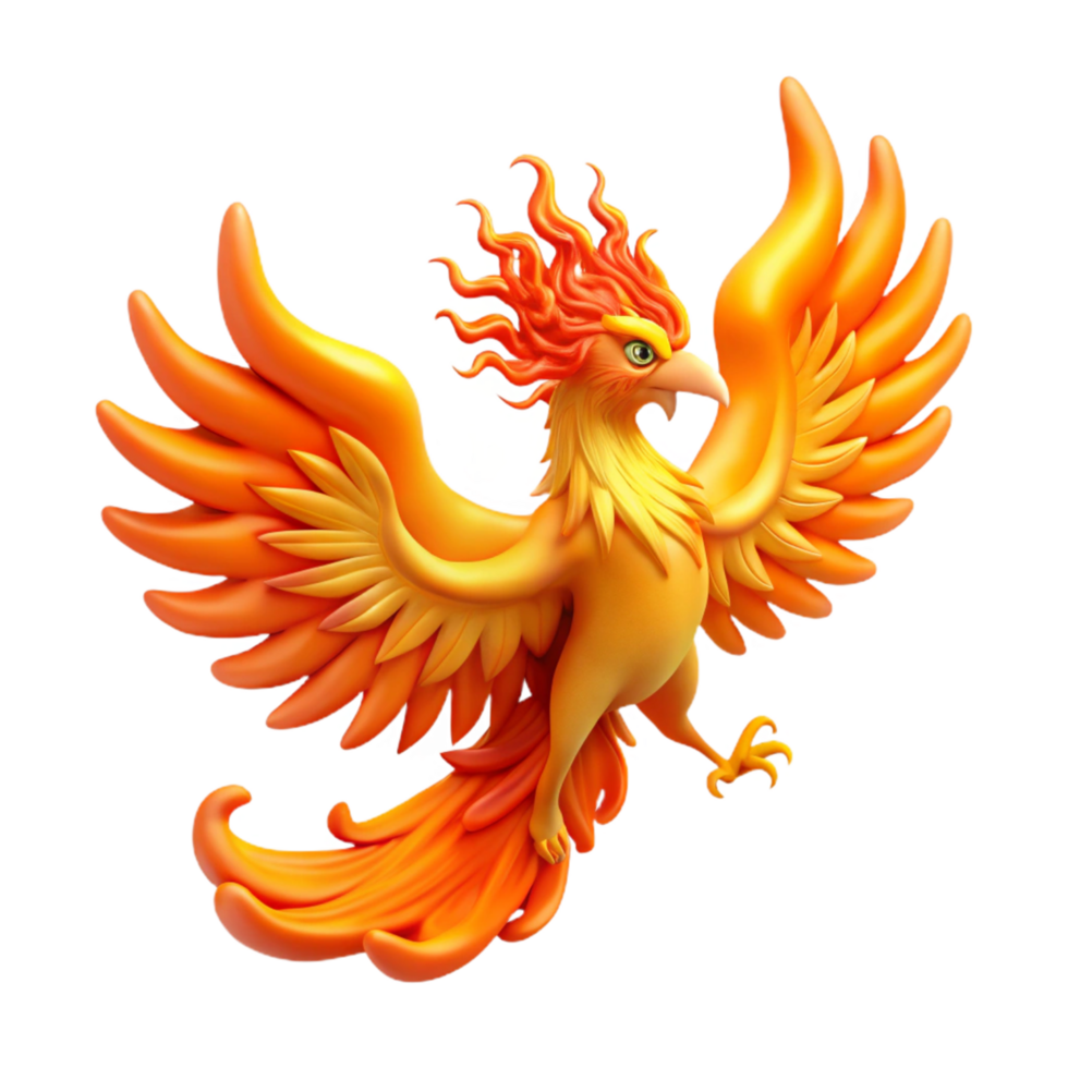 magnificent traditional Majestic Firebird Mythical Creature with Fiery Wings and Tail exclusive png