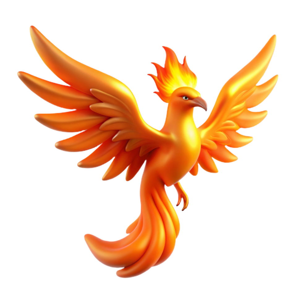 wonderful creative Majestic Firebird A Digital Render of a Mythical Creature genuine png