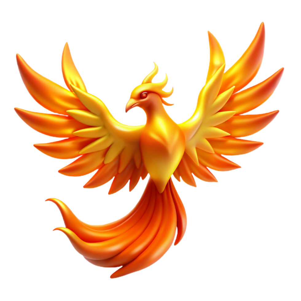 dramatic vintage Majestic Phoenix A Digital Render of a Mythical Firebird detailed png