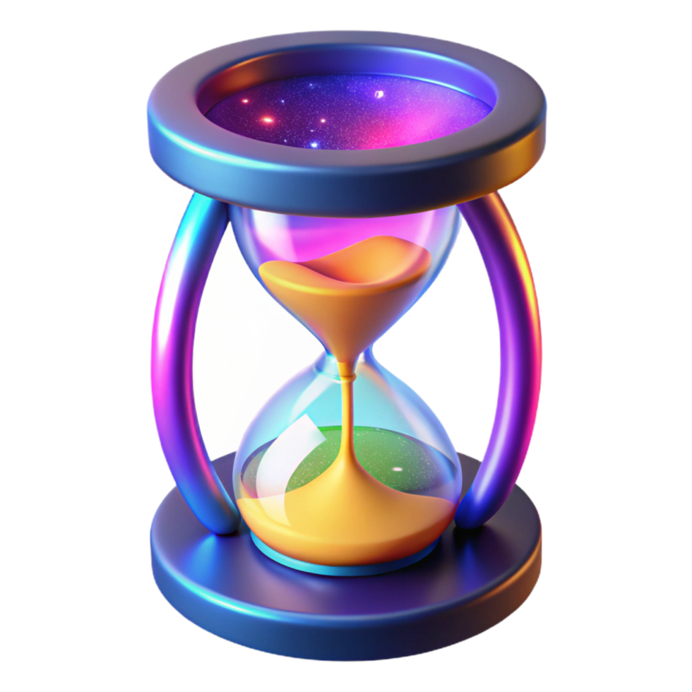 magnificent traditional Cosmic Hourglass A Digital Render of Time and Space premium png