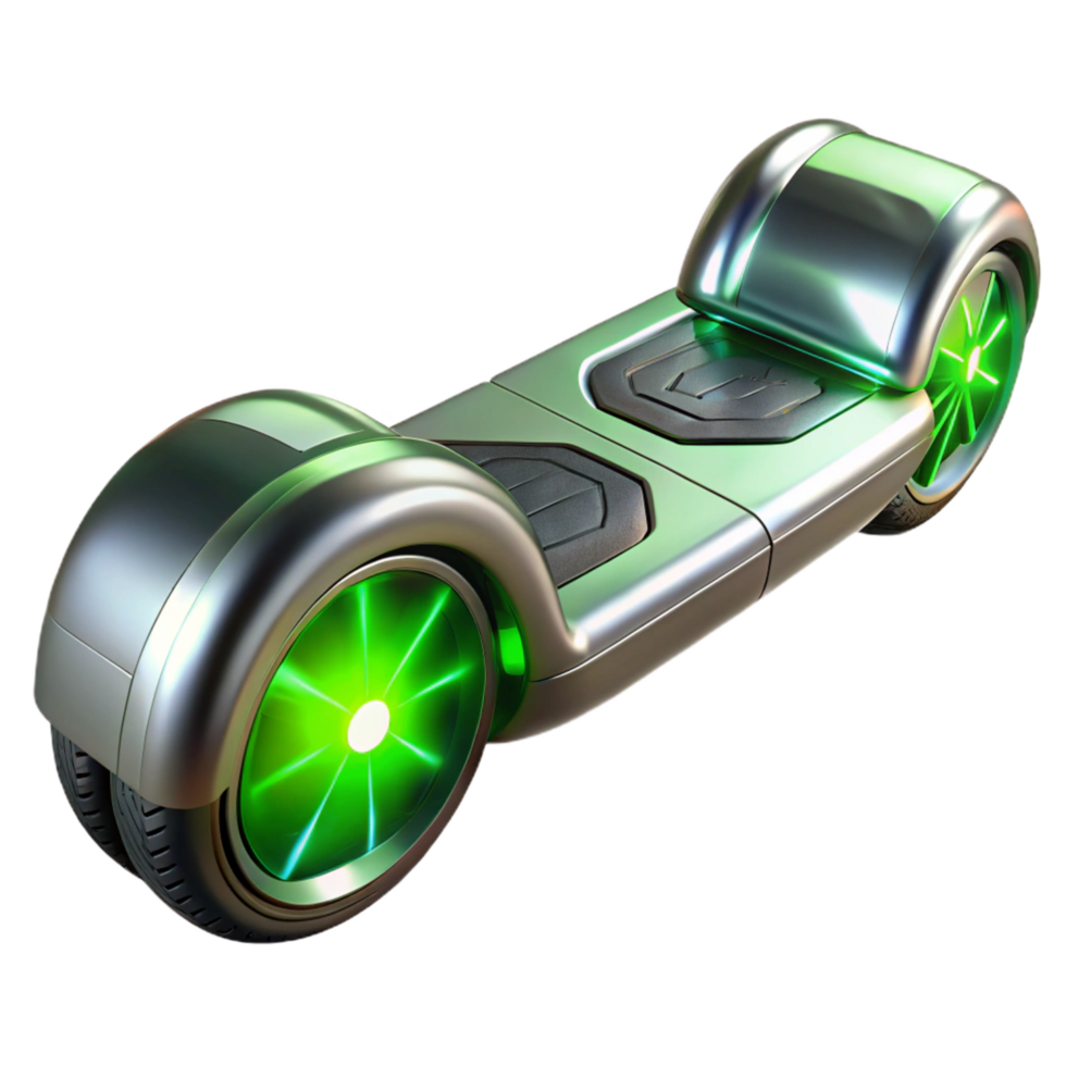 stunning minimalist Futuristic Self Balancing Scooter with Illuminated Wheels authentic png